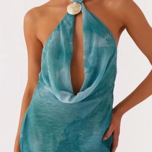 Peppermayo Blue Halter Mini Dress